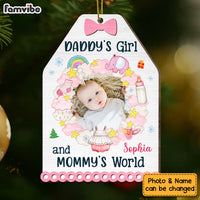 Personalized Christmas Gift For Newborn Baby Dad And Mom's World Photo Ornament 28153 thumb 1