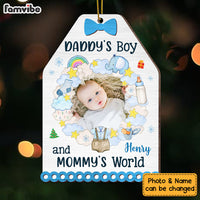 Personalized Christmas Gift For Newborn Baby Dad And Mom's World Photo Ornament 28153 thumb 1