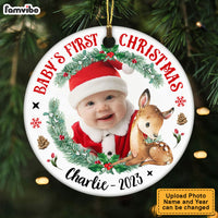Personalized Photo Deer Baby's First Christmas Circle Ornament 28155 thumb 1