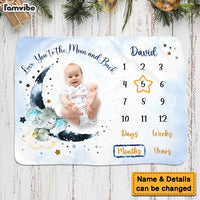 Personalized Elephant Baby Milestone Blanket 28156 thumb 1