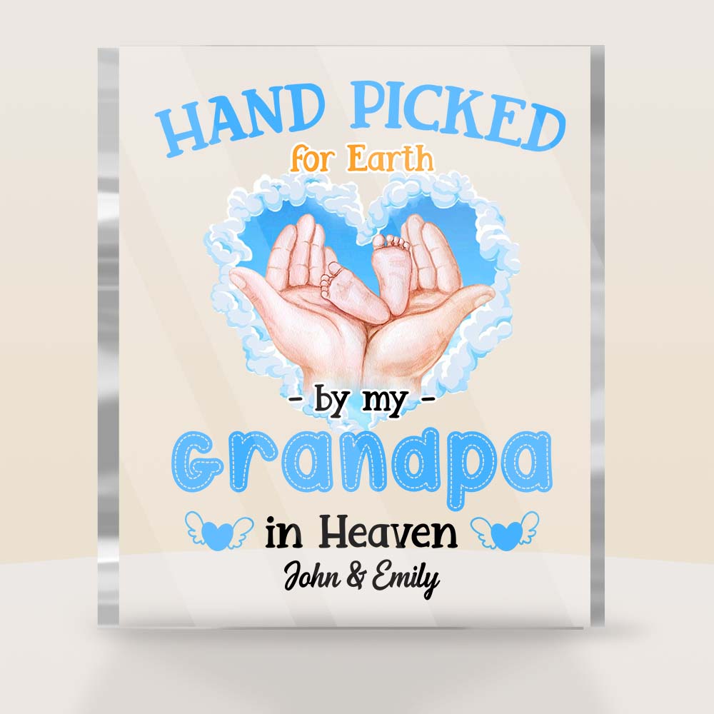 Personalized Gift For Newborn Baby Hand Picked For Earth In Heaven Plaque 27783 28157 Primary Mockup