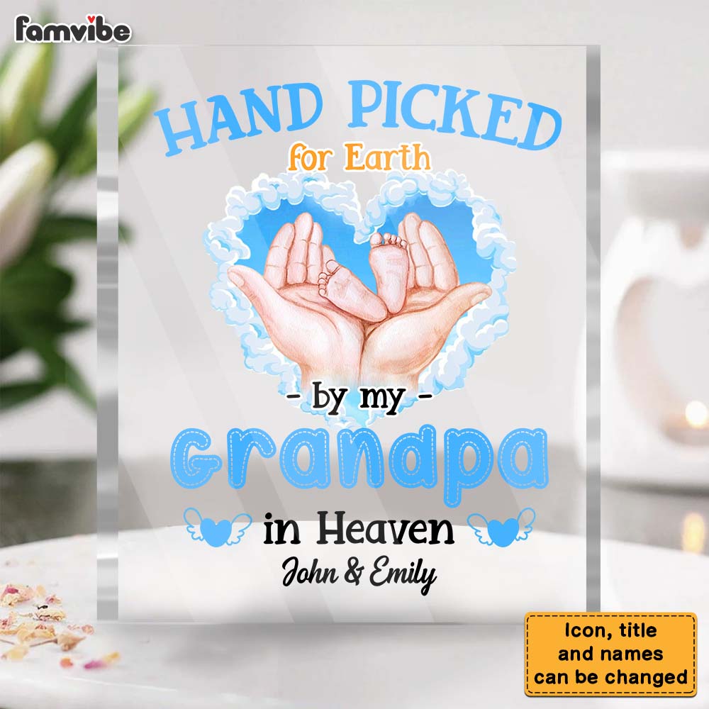 Personalized Gift For Newborn Baby Hand Picked For Earth In Heaven Plaque 27783 28157 Primary Mockup