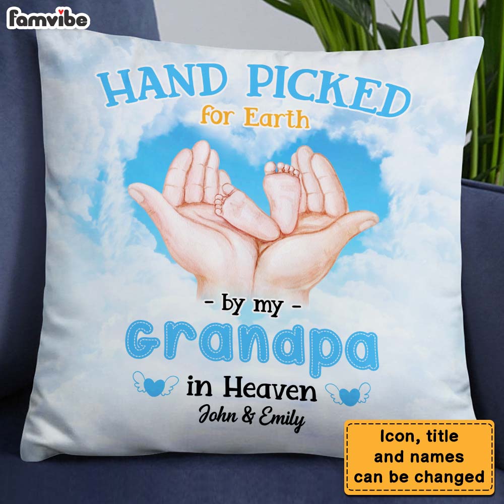 Personalized Gift For Newborn Baby Hand Picked For Earth In Heaven Pillow 27783 28158 Primary Mockup
