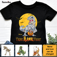 Personalized Trick Rawr Treat Halloween Shirt For Kids Kid T Shirt 28161 thumb 1
