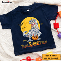 Personalized Trick Rawr Treat Halloween Shirt For Kids Kid T Shirt 28161 thumb 1