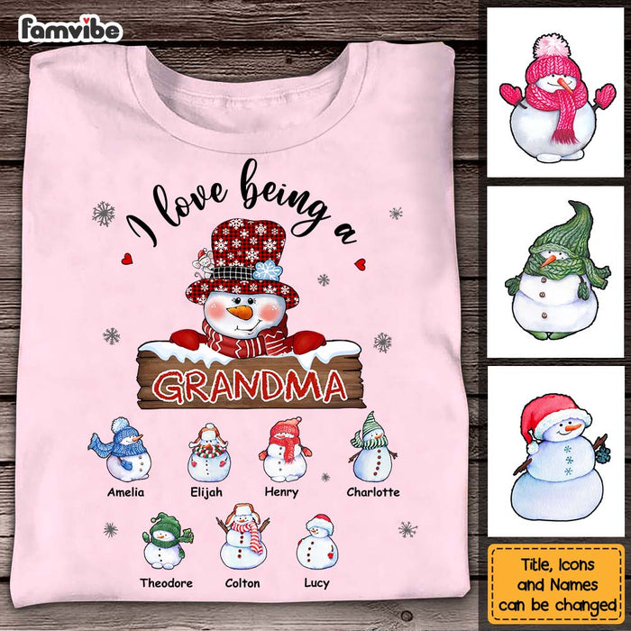Personalized Gift For Grandma Love Being Grandma Snowman Shirt - Hoodie - Sweatshirt 28165 1