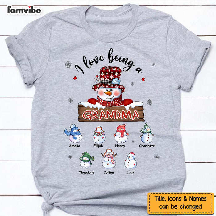 Personalized Gift For Grandma Love Being Grandma Snowman Shirt - Hoodie - Sweatshirt 28165 1