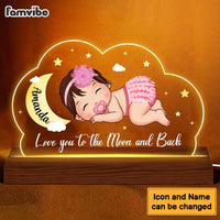 Personalized Love You To The Moon And Back Plaque LED Lamp Night Light 28166 thumb 1