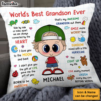 Personalized Gift For Grandson Pillow 28168 thumb 1