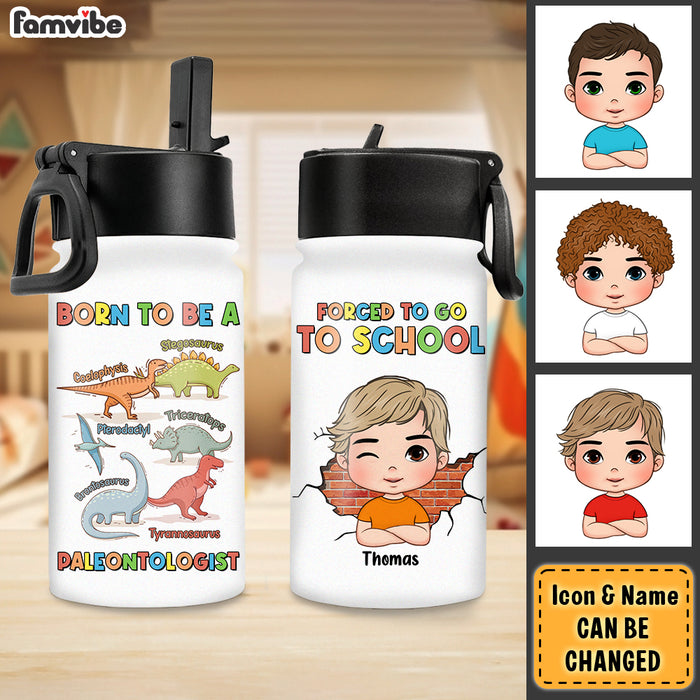 Personalized Gift For Grandson Paleontologist Kids Water Bottle With Straw Lid 28170 1