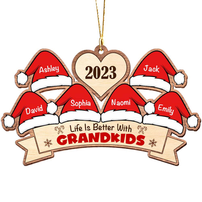 Personalized Christmas Gift For Grandma Santa Hats Ornament 28171 1