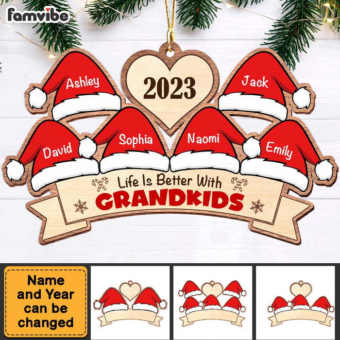 Personalized Christmas Gift For Grandma Santa Hats Ornament 28171 1
