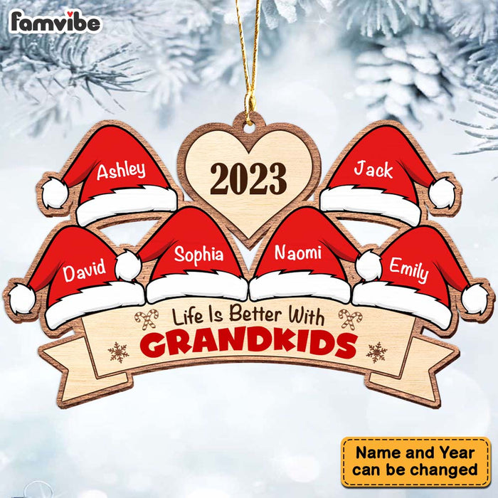 Personalized Christmas Gift For Grandma Santa Hats Ornament 28171 1