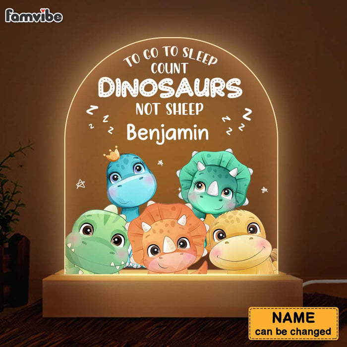 Personalized  To Go To Sleep Count Dinosaurs For Kid Plaque LED Lamp Night Light 28172 1