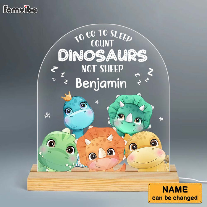 Personalized  To Go To Sleep Count Dinosaurs For Kid Plaque LED Lamp Night Light 28172 1