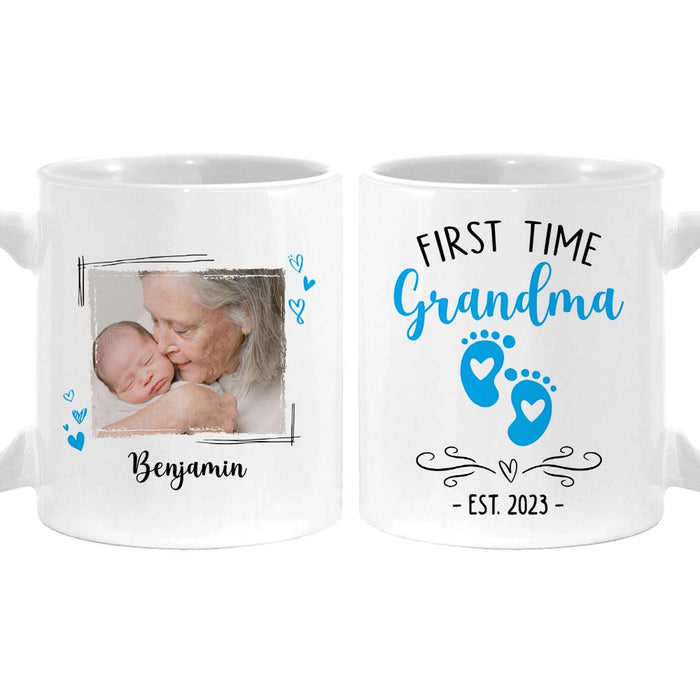 Personalized Gift For Grandma Upload Photo First Time Grandma 28174 Mug 1