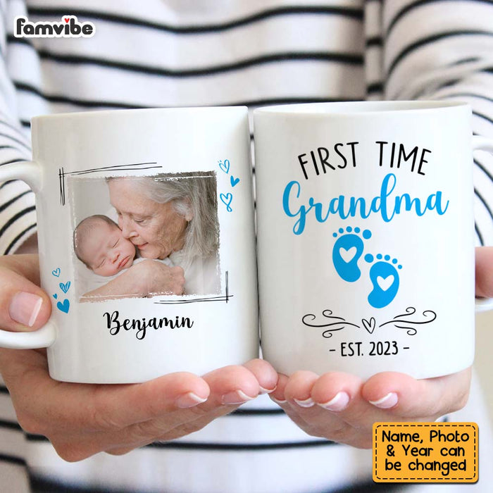 Personalized Gift For Grandma Upload Photo First Time Grandma 28174 Mug 1