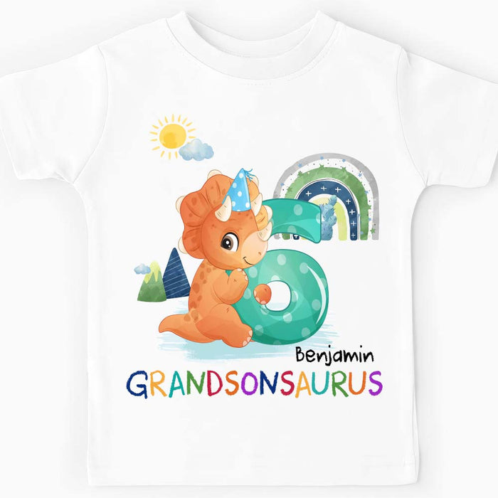 Personalized Gift For Grandson Cute Dinosaur Kid T Shirt 28175 1