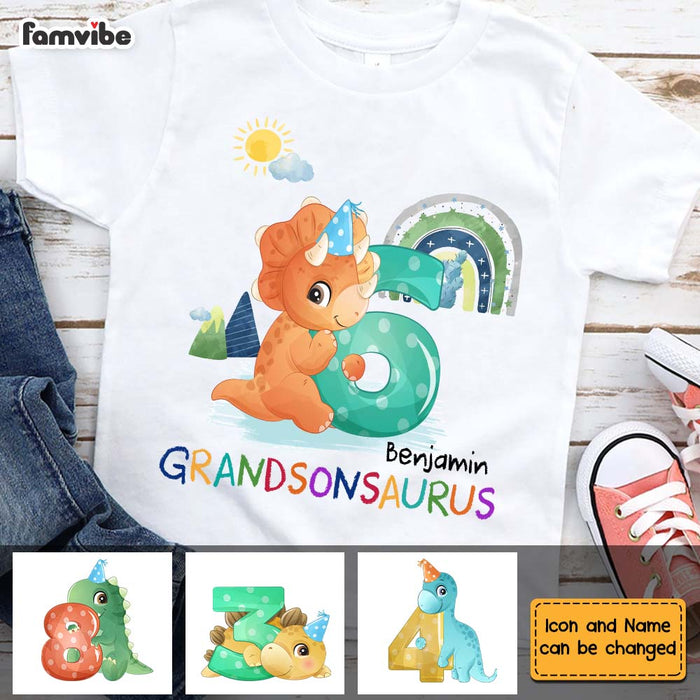 Personalized Gift For Grandson Cute Dinosaur Kid T Shirt 28175 1