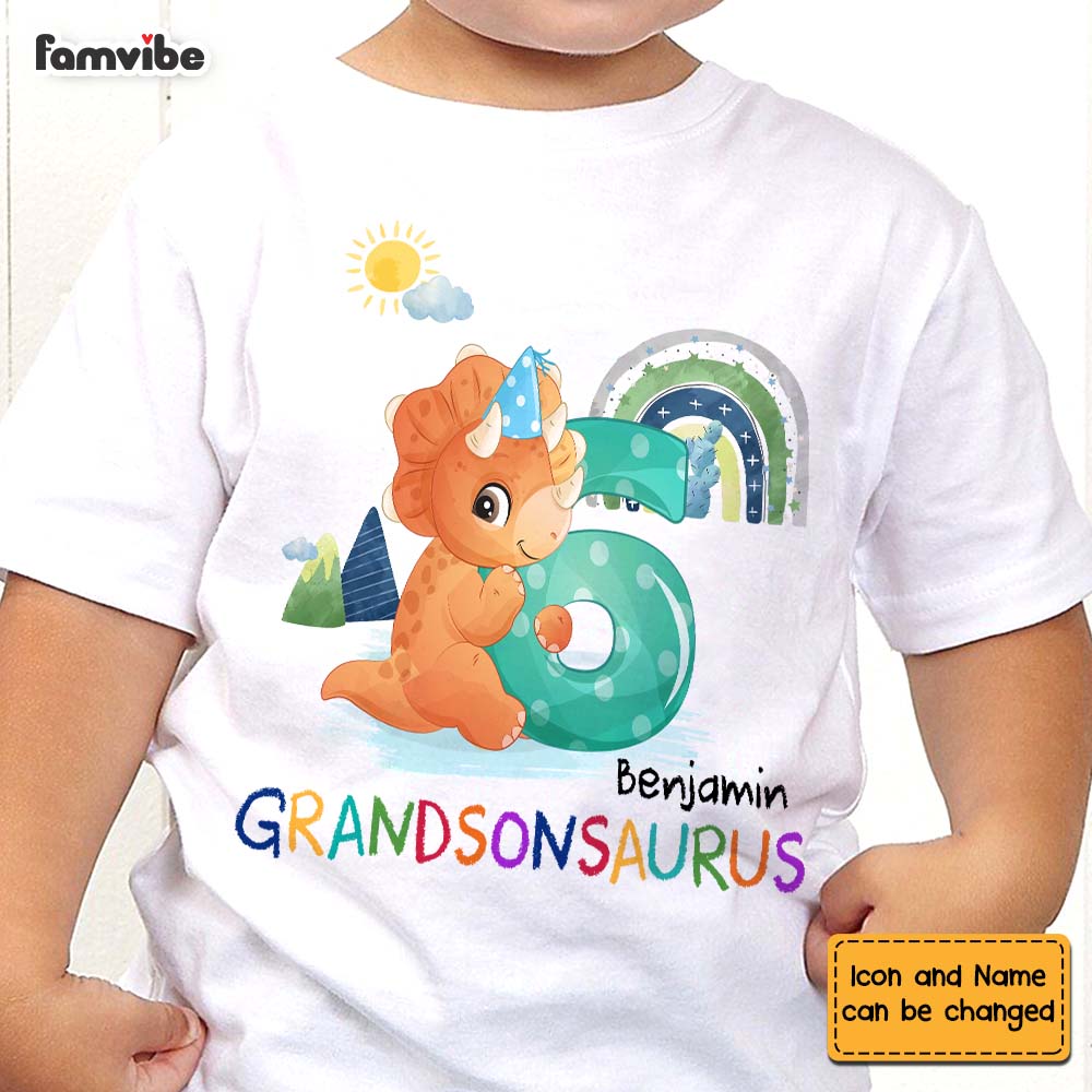 Personalized Gift For Grandson Cute Dinosaur Kid T Shirt 28175 Mockup 2