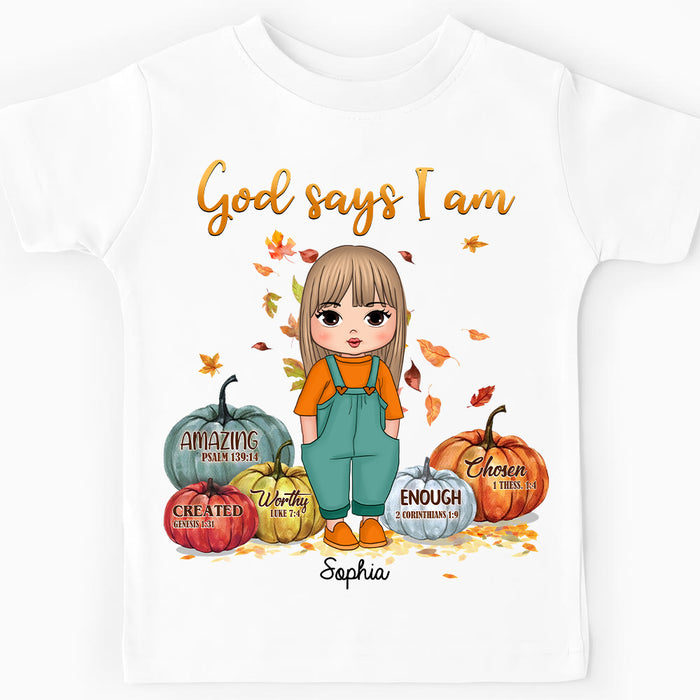 Personalized Gift For Granddaughter God Says I Am Kid T Shirt 28176 1