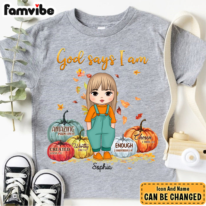 Personalized Gift For Granddaughter God Says I Am Kid T Shirt 28176 1
