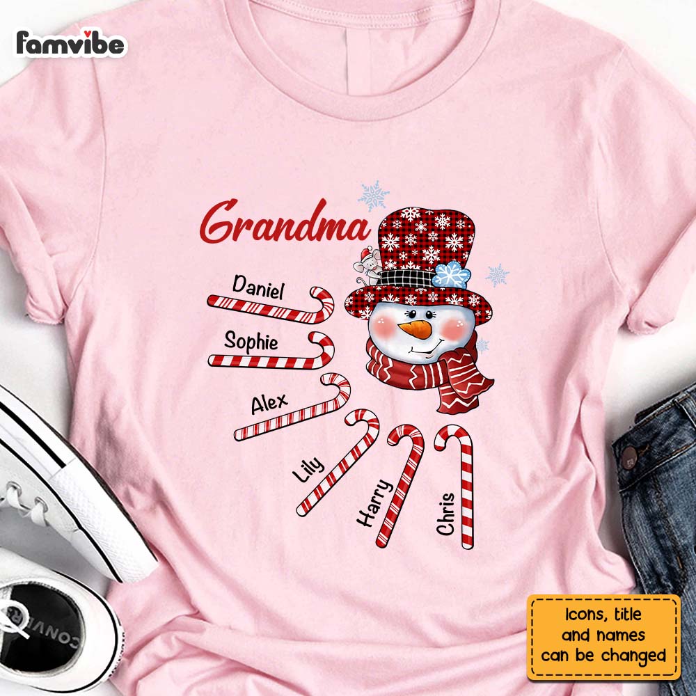 Personalized Gift For Grandma Christmas Candy Canes Shirt Hoodie Sweatshirt 28177 Mockup 2