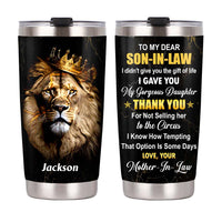 Personalized Gift For Son-In-Law Lion Steel Tumbler 28180 thumb 1
