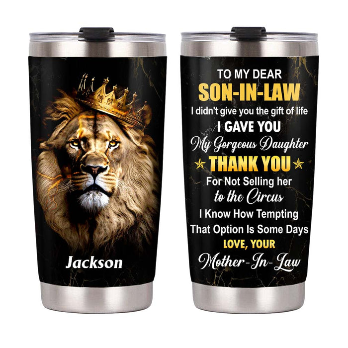 Personalized Gift For Son-In-Law Lion Steel Tumbler 28180 1