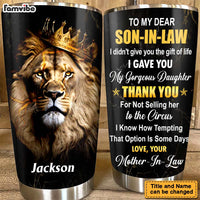 Personalized Gift For Son-In-Law Lion Steel Tumbler 28180 thumb 1
