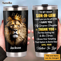Personalized Gift For Son-In-Law Lion Steel Tumbler 28180 thumb 1