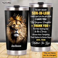 Personalized Gift For Son-In-Law Lion Steel Tumbler 28180 thumb 1