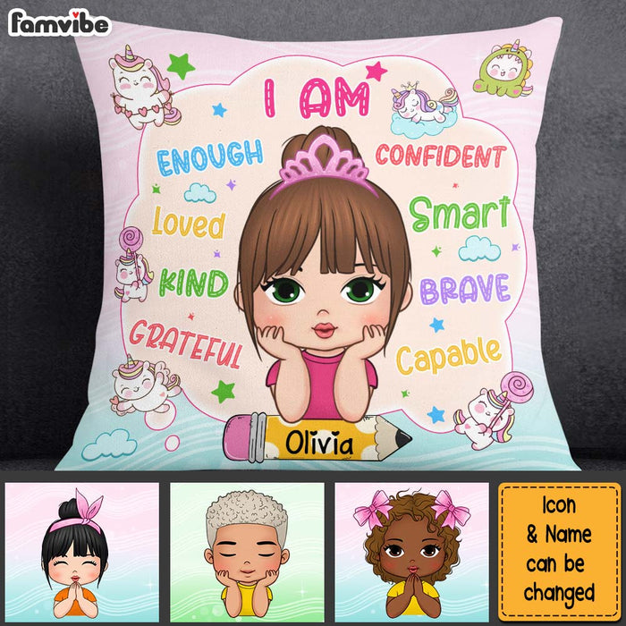 Personalized Gift For Granddaughter Affirmation I Am Kind Pillow 28181 1