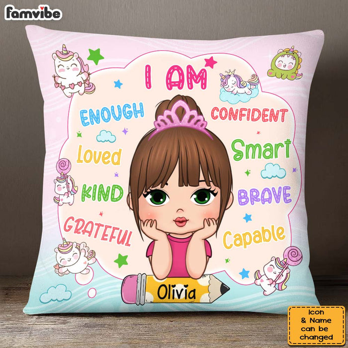 Personalized Gift For Granddaughter Affirmation I Am Kind Pillow 28181 1
