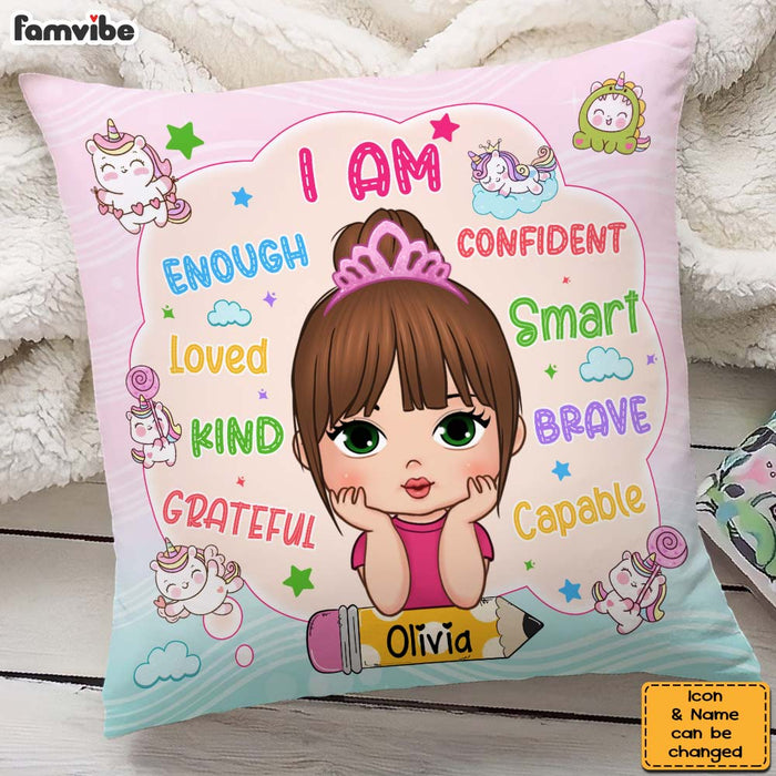Personalized Gift For Granddaughter Affirmation I Am Kind Pillow 28181 1