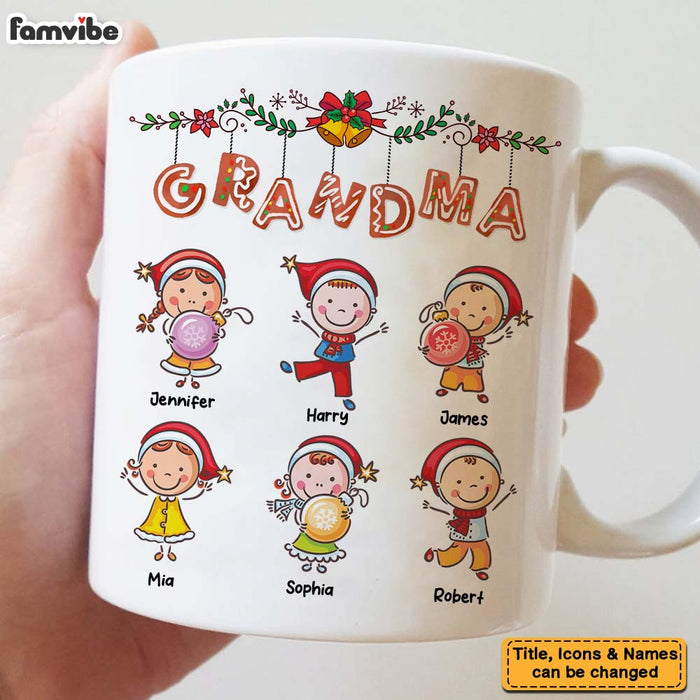 Personalized Christmas Gift For Grandma Little Kids Mug 28186 1