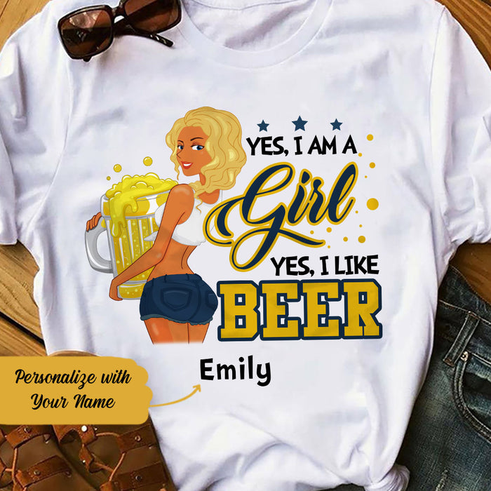 Personalized I Am A Beer Girl T Shirt JL273 29O58 1