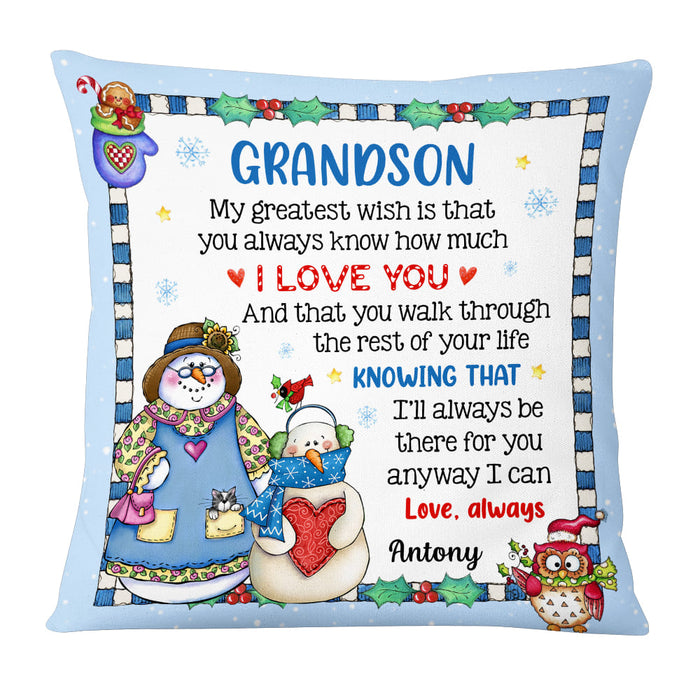 Personalized Christmas Gift For Grandson My Greatest Wish Pillow 28190 1