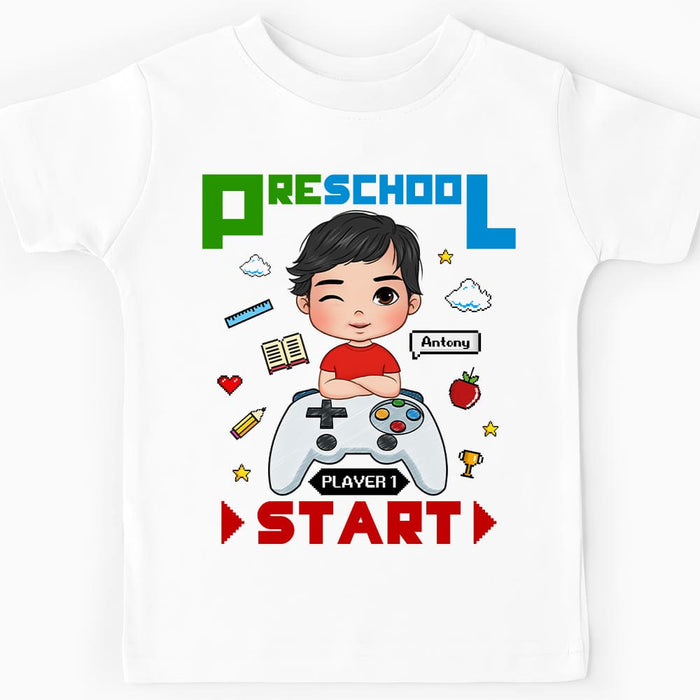 Personalized Back To School Gift For Grandson Player 1 Start Kid T Shirt 28193 1