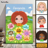 Personalized Gift For Granddaughter 'I Am Kind' Flower Canvas 28196 thumb 1