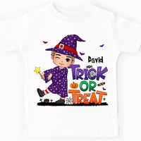 Personalized Halloween Gift For Grandson Trick Or Treat Kid T Shirt 28199 thumb 1