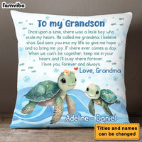 Personalized Encouragement Gift For Grandson Turtle Pillow 28201 thumb 1