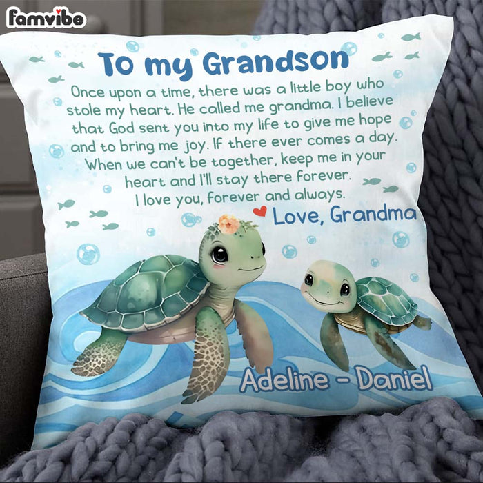 Personalized Encouragement Gift For Grandson Turtle Pillow 28201 1