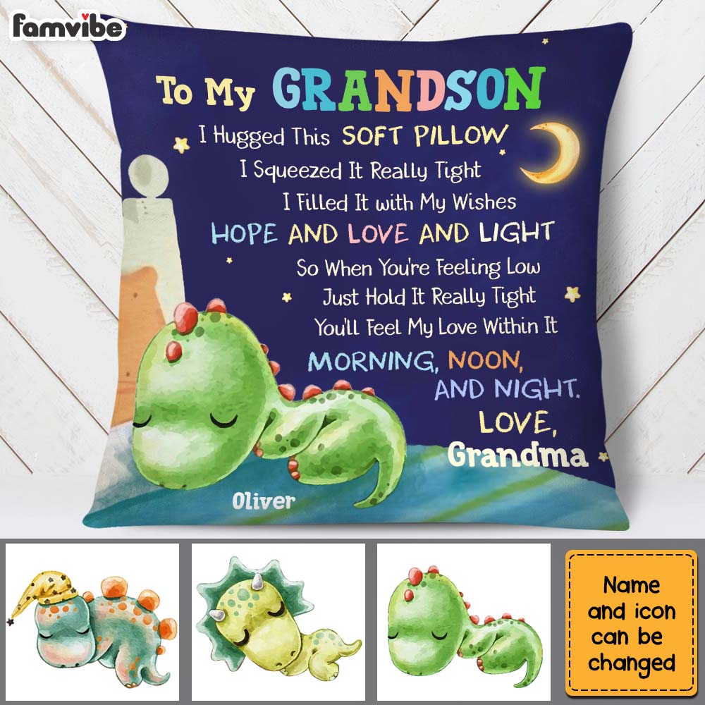 Personalized Gift For Grandson Baby Shark Hug This Pillow 27887