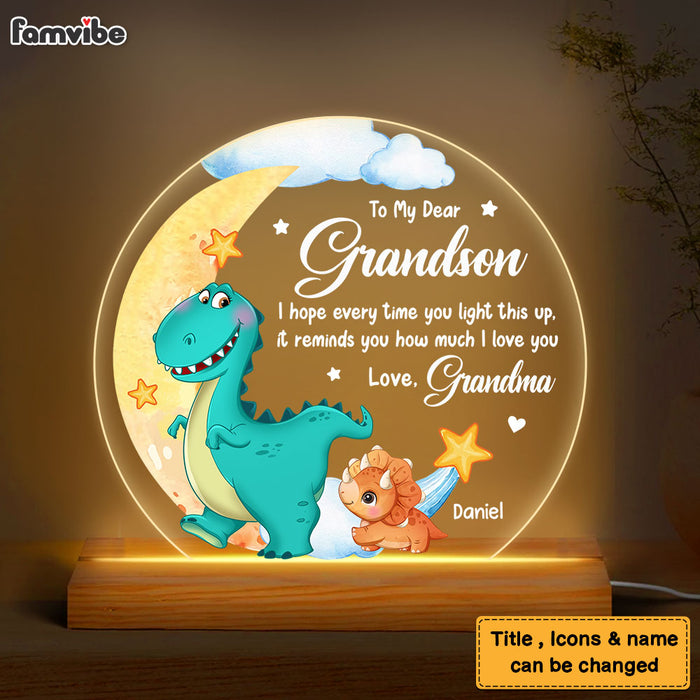 Personalized Gift For Grandson Plaque LED Lamp Night Light 28206 1