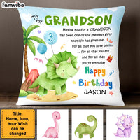 Personalized Gift For Grandson Dinosaur The Greatest Gift Pillow 28213 thumb 1