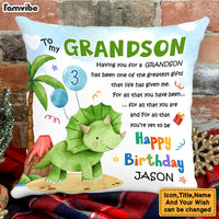 Personalized Gift For Grandson Dinosaur The Greatest Gift Pillow 28213 thumb 1