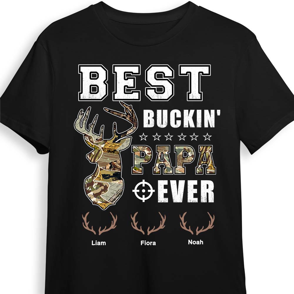 Personalized Gift For Grandpa Hunting Buckin Papa Shirt Hoodie Sweatshirt 28214 Primary Mockup