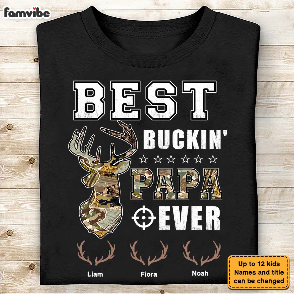 Personalized Gift For Grandpa Hunting Buckin Papa Shirt Hoodie Sweatshirt 28214 Primary Mockup