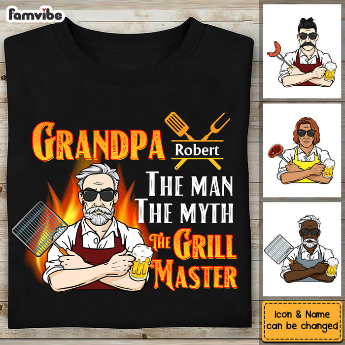 Personalized  The Man The Myth The Grill Master Grandpa Shirt - Hoodie - Sweatshirt 28215 1